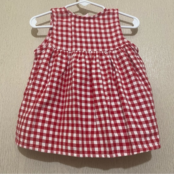Vintage Red Gingham Button Dress with White Bears - Size 12M - Picture 2 of 4